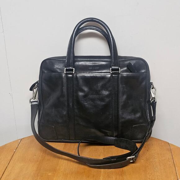 Coach Other - Coach Black Leather Briefcase Laptop Commuter Work Bag Career Academia Travel